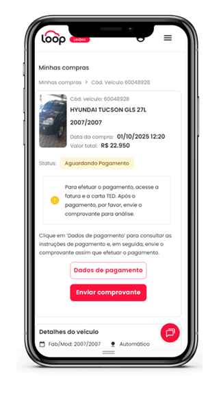 Detalhe da compra - Aguardando pagamento
