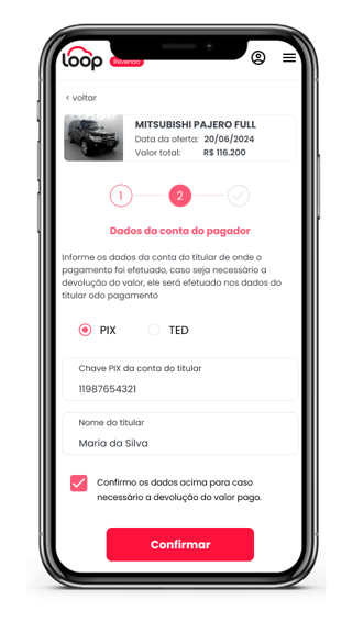 Dados de devolução