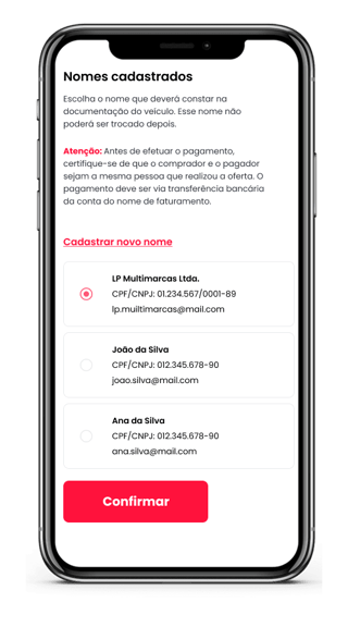 Nomes de faturamento